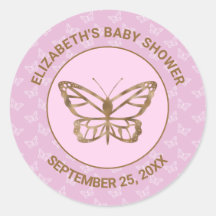 Imitate Gold Foil Look Butterfly - Lila Babydusche