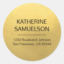 Imitate GOLD FOIL Name & Rücksendeadresse Runder Aufkleber