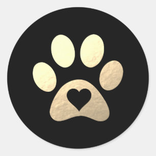 Imitate Gold Foil Paw Print Heft Round Aufkleber
