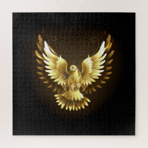 Imitate Gold Foil Peace Dove auf Black