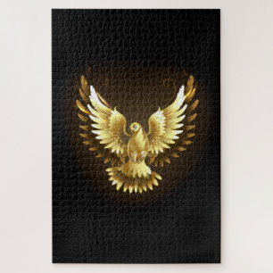 Imitate Gold Foil Peace Dove auf Black