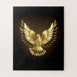 Imitate Gold Foil Peace Dove auf Black