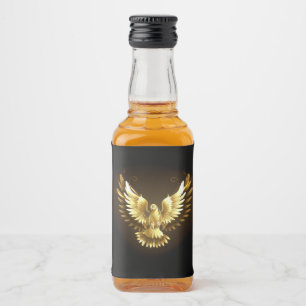 Imitate Gold Foil Peace Dove auf Black Alkoholflaschenetikett