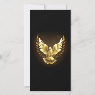Imitate Gold Foil Peace Dove auf Black Ankündigung