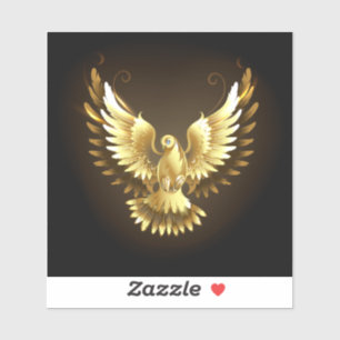 Imitate Gold Foil Peace Dove auf Black Aufkleber
