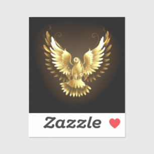Imitate Gold Foil Peace Dove auf Black Aufkleber