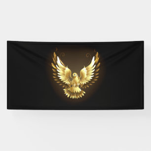 Imitate Gold Foil Peace Dove auf Black Banner