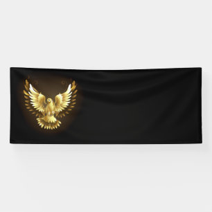 Imitate Gold Foil Peace Dove auf Black Banner