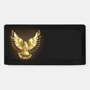 Imitate Gold Foil Peace Dove auf Black Banner