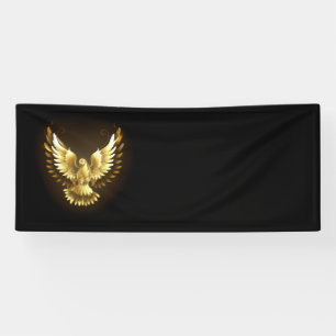Imitate Gold Foil Peace Dove auf Black Banner