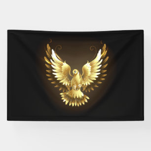 Imitate Gold Foil Peace Dove auf Black Banner