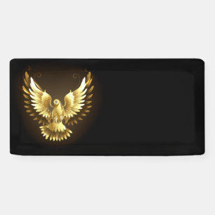 Imitate Gold Foil Peace Dove auf Black Banner
