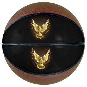 Imitate Gold Foil Peace Dove auf Black Basketball