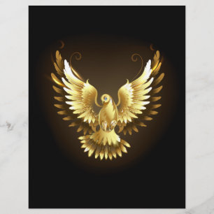 Imitate Gold Foil Peace Dove auf Black Briefbogen
