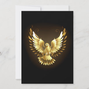 Imitate Gold Foil Peace Dove auf Black Einladung