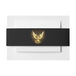 Imitate Gold Foil Peace Dove auf Black Einladungsbanderole