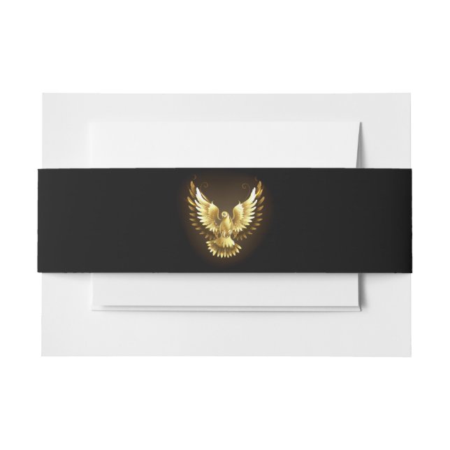 Imitate Gold Foil Peace Dove auf Black Einladungsbanderole (Vorderseite Beispiel)