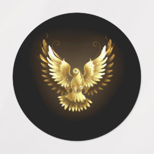 Imitate Gold Foil Peace Dove auf Black Etiketten
