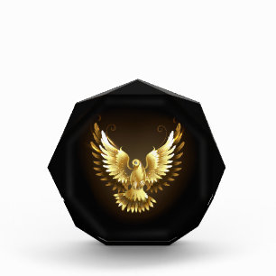 Imitate Gold Foil Peace Dove auf Black Fotoblock