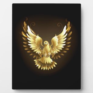 Imitate Gold Foil Peace Dove auf Black Fotoplatte