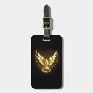 Imitate Gold Foil Peace Dove auf Black Gepäckanhänger