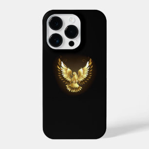 Imitate Gold Foil Peace Dove auf Black iPhone 14 Pro Hülle