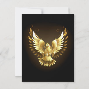 Imitate Gold Foil Peace Dove auf Black Karte
