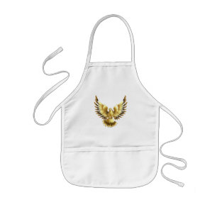 Imitate Gold Foil Peace Dove auf Black Kinderschürze