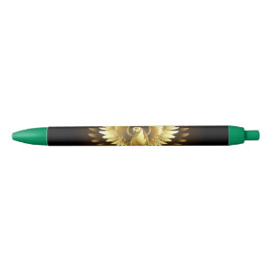 Imitate Gold Foil Peace Dove auf Black Kugelschreiber
