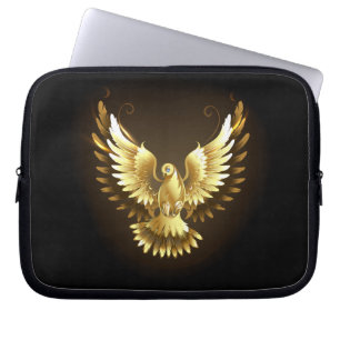 Imitate Gold Foil Peace Dove auf Black Laptopschutzhülle