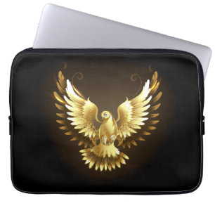 Imitate Gold Foil Peace Dove auf Black Laptopschutzhülle