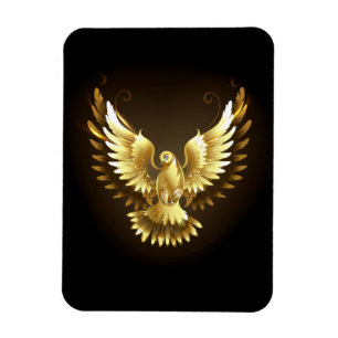 Imitate Gold Foil Peace Dove auf Black Magnet