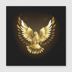Imitate Gold Foil Peace Dove auf Black Magneteinladung