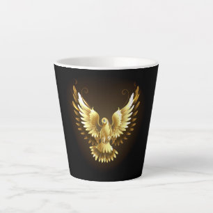 Imitate Gold Foil Peace Dove auf Black Milchtasse