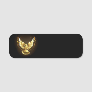 Imitate Gold Foil Peace Dove auf Black Namensschild