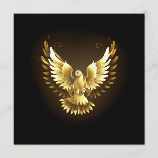 Imitate Gold Foil Peace Dove auf Black Programm (Vorderseite)