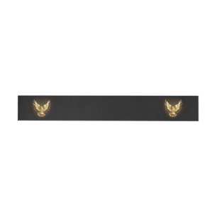Imitate Gold Foil Peace Dove auf Black Rundum-Adressaufkleber