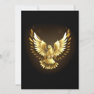 Imitate Gold Foil Peace Dove auf Black Save The Date