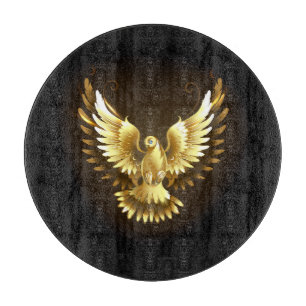 Imitate Gold Foil Peace Dove auf Black Schneidebrett