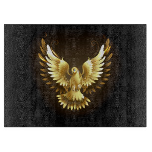 Imitate Gold Foil Peace Dove auf Black Schneidebrett