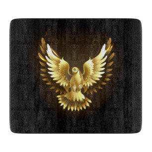 Imitate Gold Foil Peace Dove auf Black Schneidebrett
