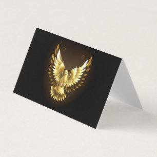 Imitate Gold Foil Peace Dove auf Black Visitenkarten