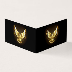 Imitate Gold Foil Peace Dove auf Black Visitenkarten