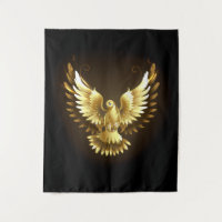 Imitate Gold Foil Peace Dove auf Black