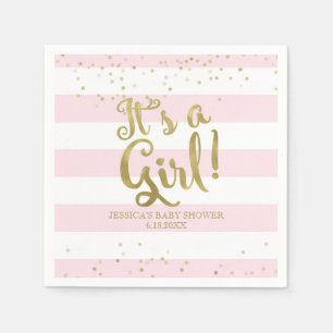 Imitate Gold Foil Rosa Streifen Kinderdusche Ein M Serviette