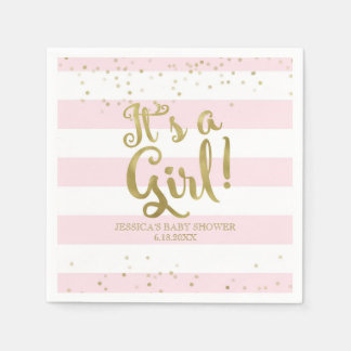 Imitate Gold Foil Rosa Streifen Kinderdusche Ein M Serviette