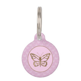 Imitate Gold Foil schauen Schmetterling auf Lavend Haustiermarke