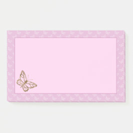 Imitate Gold Foil schauen Schmetterling auf Lavend Post-it Klebezettel