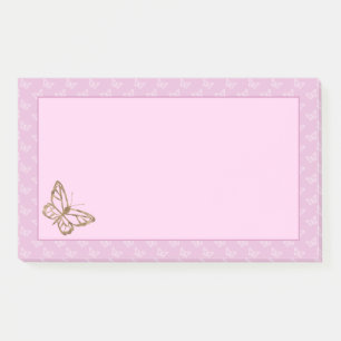Imitate Gold Foil schauen Schmetterling auf Lavend Post-it Klebezettel