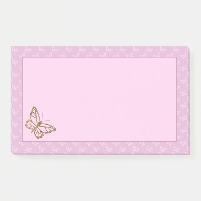 Imitate Gold Foil schauen Schmetterling auf Lavend Post-it Klebezettel (Vorderseite)